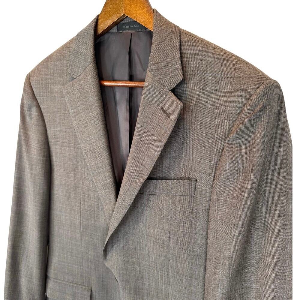 Lauren Ralph Lauren Men’s 40R Glen Plaid Wool Blazer Sport Coat Classic Gray